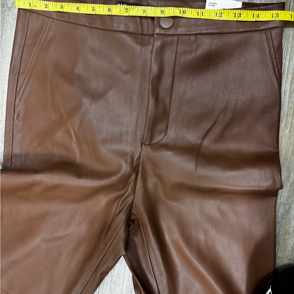 ZARA Hi-Rise Faux Leather Leggings – Brown (Size L) - Picture 6 of 9